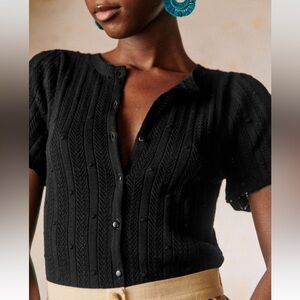 NWT sezane davie cardigan black size M
